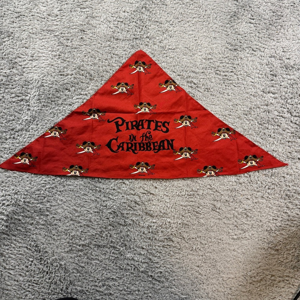 Disney Pirates of the Caribbean Mickey Mouse Red Bandana Pirate Headscarf OS